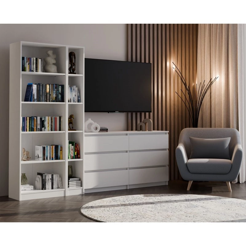 top e shop regał REGAŁ R25 25 cm biały — jednosekcyjny regał na książki