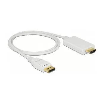 Adapter kabla wideo DeLOCK 83817 1m DisplayPort HDMI Biały