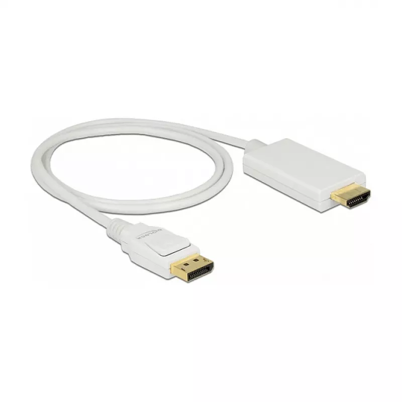 Adapter kabla wideo DeLOCK 83817 1m DisplayPort HDMI Biały