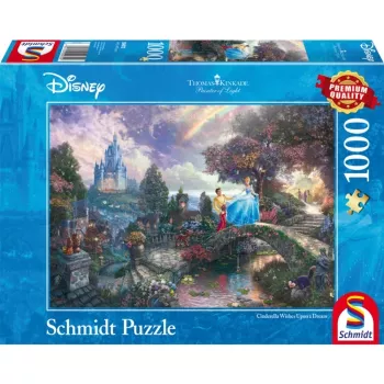 Schmidt Spiele 59472 Thomas Kinkade: Disney Kopciuszek puzzle, 1000 elementów, 69,3 x 49,3 cm, kreskówki