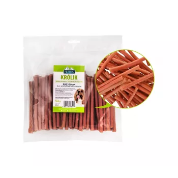 Przysmaki dla psów PETITTO Soft rabbit fingers — miękkie gryzaki o smaku królika dla psów, 500 g, przysmak treningowy, dla dorosłych, bez soi, bez glutenu