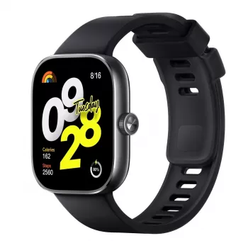 Xiaomi Redmi Watch 4 - Smartwatch z paskiem - TPU - Czarny - Rozmiar nadgarstka: 135-205 mm - Wyświetlacz 5 cm (1,97)