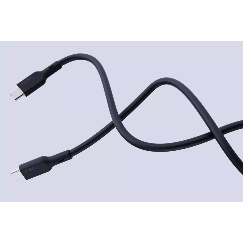 AUKEY CB-SCC241 USB-C Power Delivery PD 240W 5A 20V 1m Nylon Czarny - D