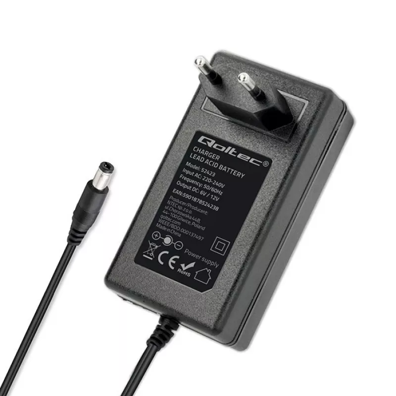 Ładowarka QOLTEC 52423 do akumulatorów AGM/GEL/STD 6V/12V 1,5A