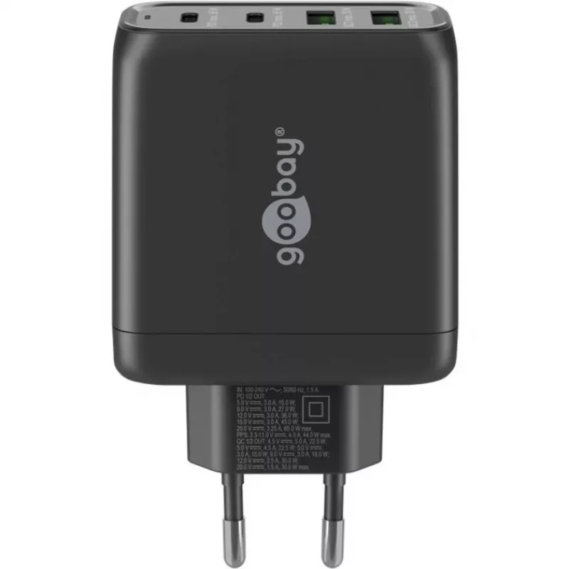 Goobay 64817 Ładowarka do urządzeń mobilnych, słuchawek, smartfonów i tabletów Czarna AC Szybkie ładowanie Wewnętrzna (64817)