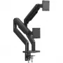 Uchwyt do monitora DIGITUS Dual Monitor Mount dla 2 ekranów 45 cali, zacisk, 2×20 kg, VESA 75×75–100×100, pochylenie -20–50°