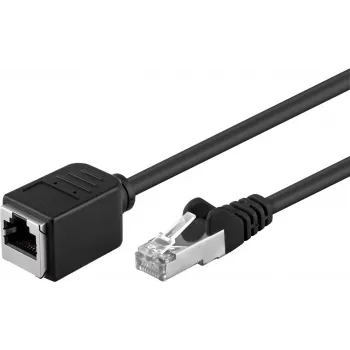 Wentronic Goobay CAT 5e Kabel przedłużający F/UTP, czarny, 10 m - materiał miedziany, wtyk RJ45 (8P8C) gniazdo RJ45 (8P8C) (91885)