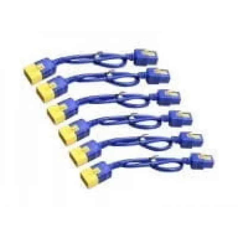 APC Power Cord Kit (6 szt.), blokowany, C19 na C20, 1.8 m, niebieski