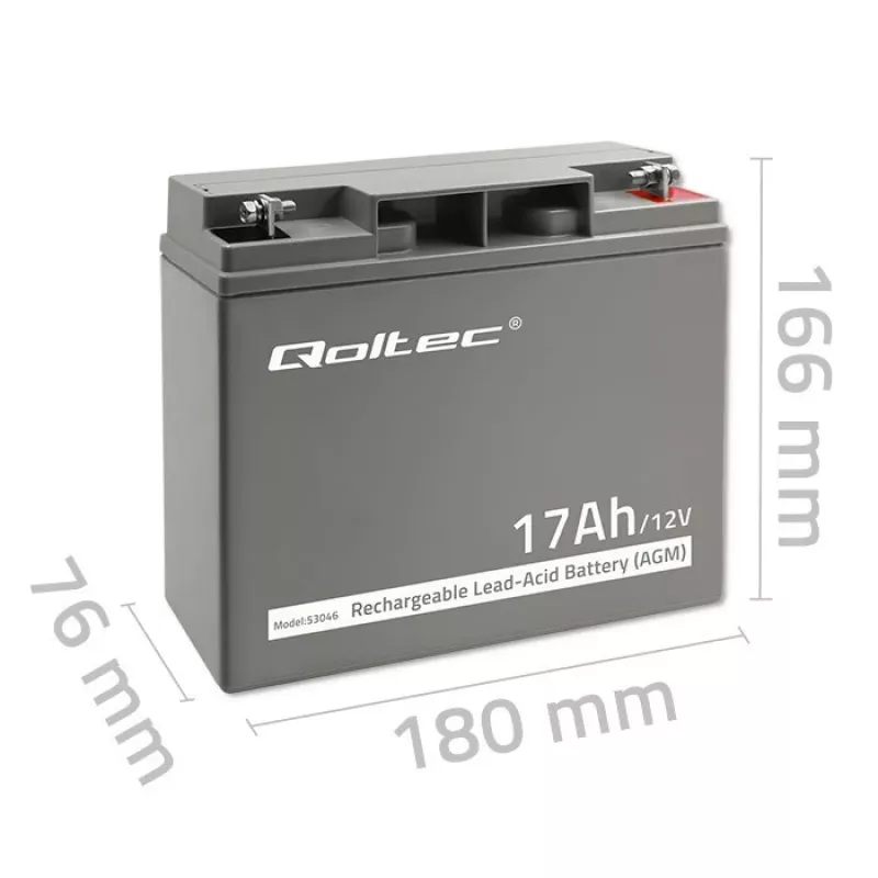 Qoltec 53046 akumulator AGM 12 V 17 Ah, maks. 255 A