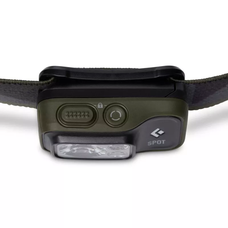 Latarka czołowa Czarny Diamond Spot 400 — 400 lm, LED, wodoodporna IPX8, AAA, zasięg wiązki 12–100 m, czarna