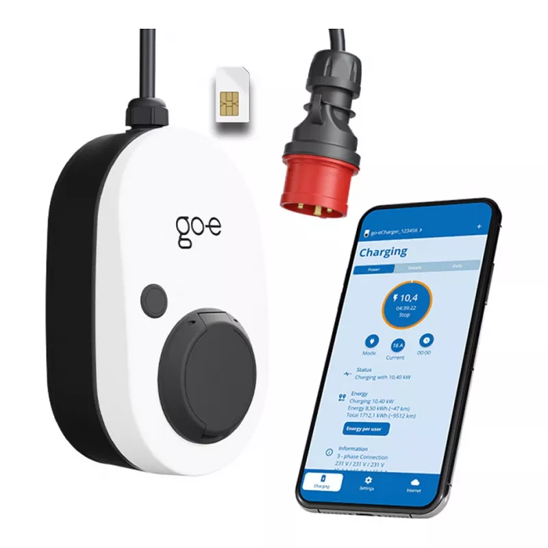 go-e Gemini flex 2.0 Czarny biały Wall Charger 11000W Type 2