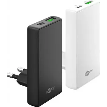 Goobay USB-C PD GaN Dual-Fast Charger 90° Flat 65 W Biały - 1x -Connector (75724)