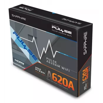 Płyta główna Sapphire PULSE A620AM (microATX) Socket AM5, AMD A620A, DDR5, 2x DIMM, 64 GB, 2x M.2, Gigabit LAN