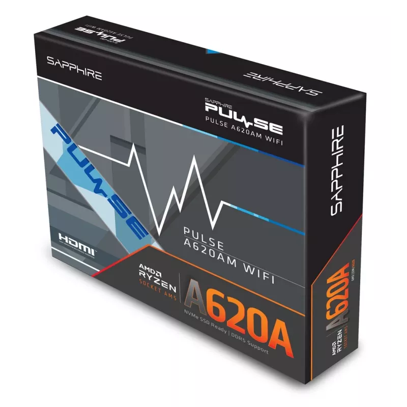 Płyta główna Sapphire PULSE A620AM (microATX) Socket AM5, AMD A620A, DDR5, 2x DIMM, 64 GB, 2x M.2, Gigabit LAN
