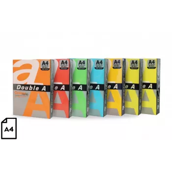Papier kolorowy Double A, 80g, A4, 500 arkuszy, Rainbow 5, 5 kolorów