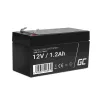 Akumulator bezobsługowy (VRLA) zielony Cell AGM17 12 V 1.2 Ah — wysokość 52 mm, 43×97 mm, 0.5 kg