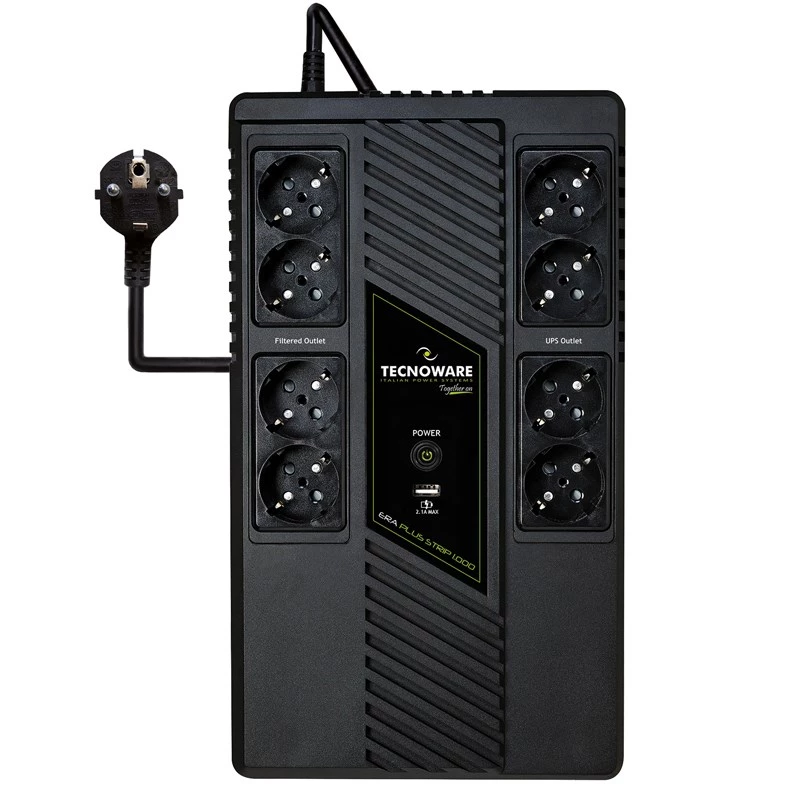 Zasilacz awaryjny TECNOWARE Era Plus Strip 1000, Line-Interactive 1 kVA / 700 W, 8 gniazd typu F, akumulator VRLA, 4,4 kg