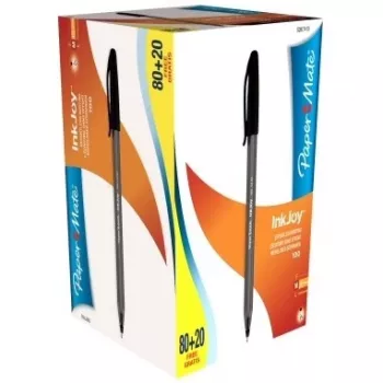 Papermate Inkjoy 100 czarny długopis automatyczny (średnia końcówka, 100 szt.)
