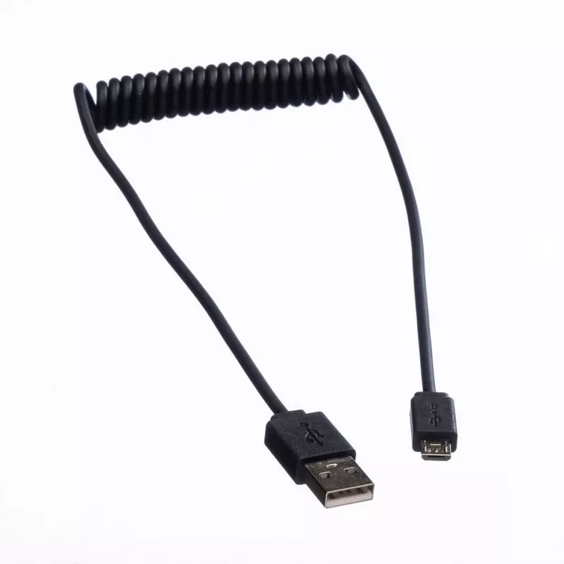 ROLINE USB 2.0 kabel spiralny - A - Micro B - ST/ST 1,0 m - ekranowany - USB 2.0 Type Micro B - 1 mm - spiralny (11.02.8317)