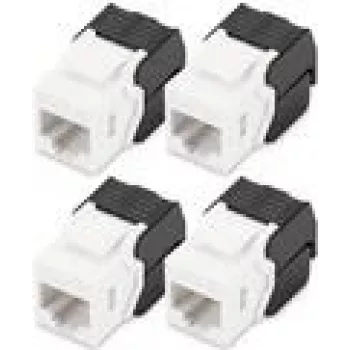 Digitus CAT 6 Keystone Jack nieekranowany 4 sztuki Płaski Czarny Biały RJ-45