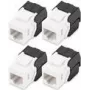 Digitus CAT 6 Keystone Jack nieekranowany 4 sztuki Płaski Czarny Biały RJ-45