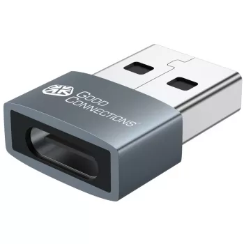 Good Connections Adapter USB 2.0 Plug A na gniazdo USB-C, szara obudowa aluminiowa (USB-AD203)
