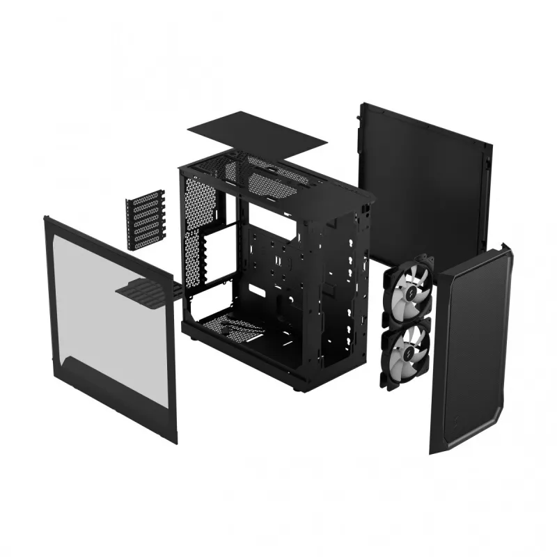 Fractal Design Focus 2 RGB Tempered Glass Mid Tower ATX PC Case - Czarny