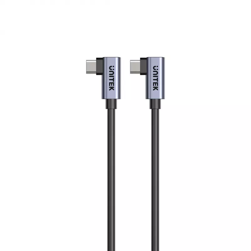 Kabel USB‑C Unitek C14147ABK01 90°–90° PD 100W 0,5 m, kątowy na kątowy, czarny