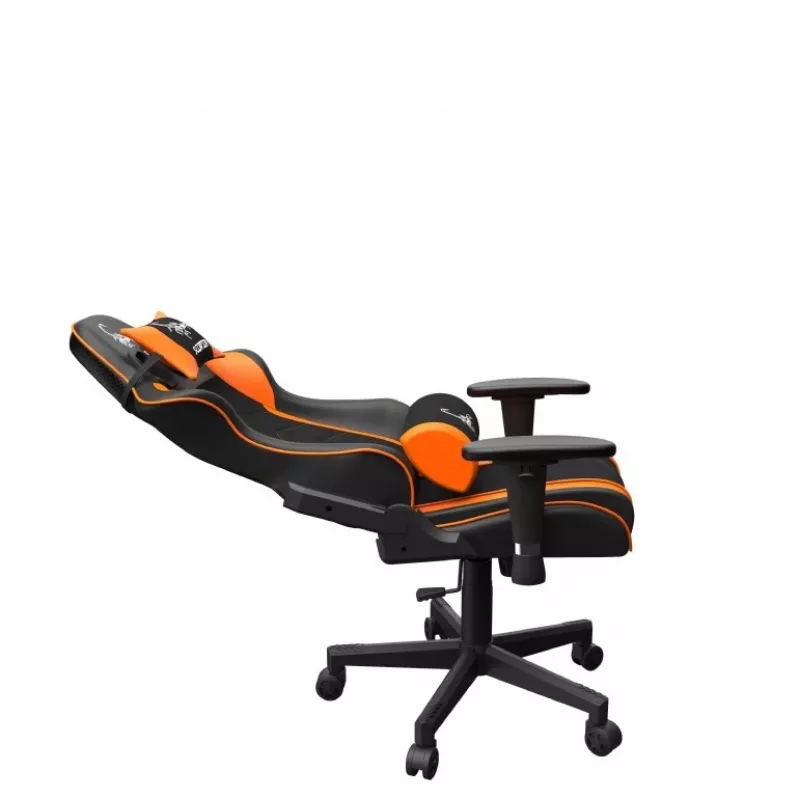 Fotel gamingowy GEMBIRD GC-SCORPION-04X czarno-pomarańczowy ergonomiczny, regulowane siedzisko, wysokie oparcie