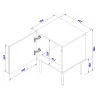 Zestaw 2 stolików nocnych cama meble PALAZZO 44,5×40×59 cm czarny i dąb kraft — 1 drzwiczki, laminat matowy, metalowe nogi