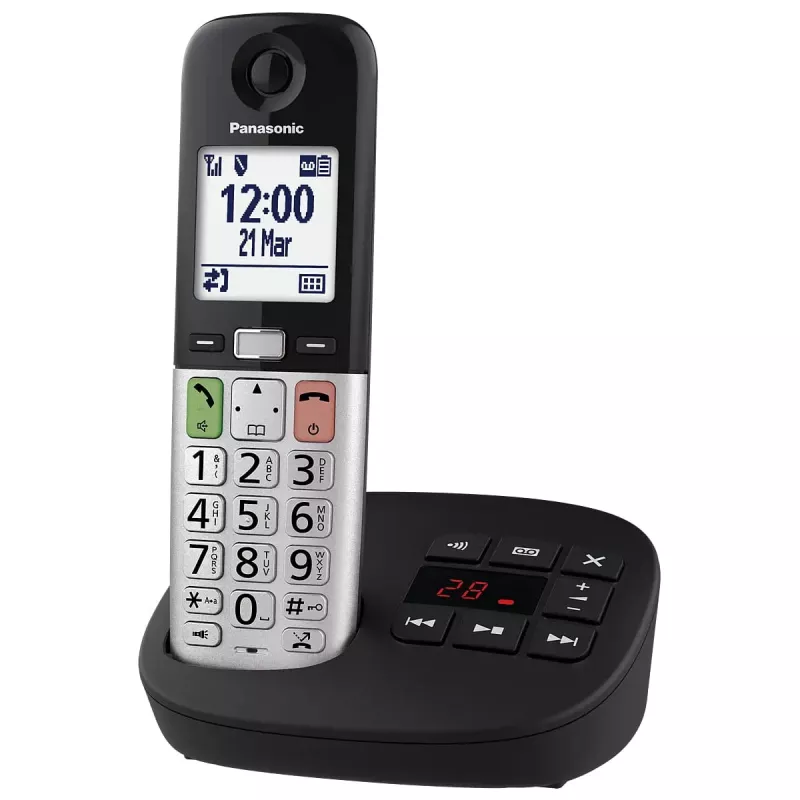 Telefon DECT Panasonic KX-TGU430 bezprzewodowa słuchawka, głośnik, identyfikacja dzwoniącego, wyświetlacz 2,4 cala, książka telefoniczna na 1000 wpisów, szary/czarny