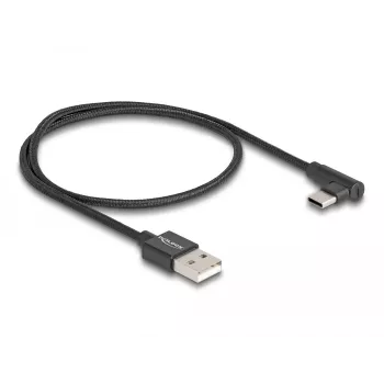 Kabel DeLOCK USB 2.0 Typ-A męski na USB Typ-C męski kątowy 0,5 m czarny