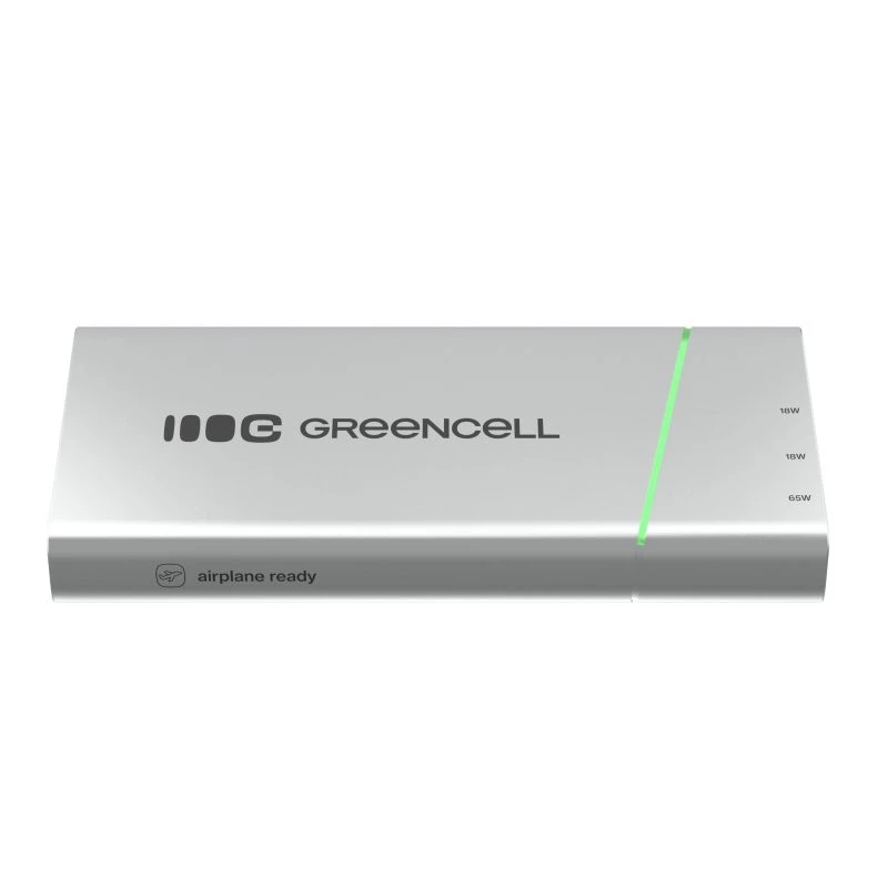Przenośny akumulator zielony Cell BPLGC20P 20800 mAh litowo-jonowy, USB-C PD 65W, 2x USB-C + 1x USB-A, aluminiowa obudowa