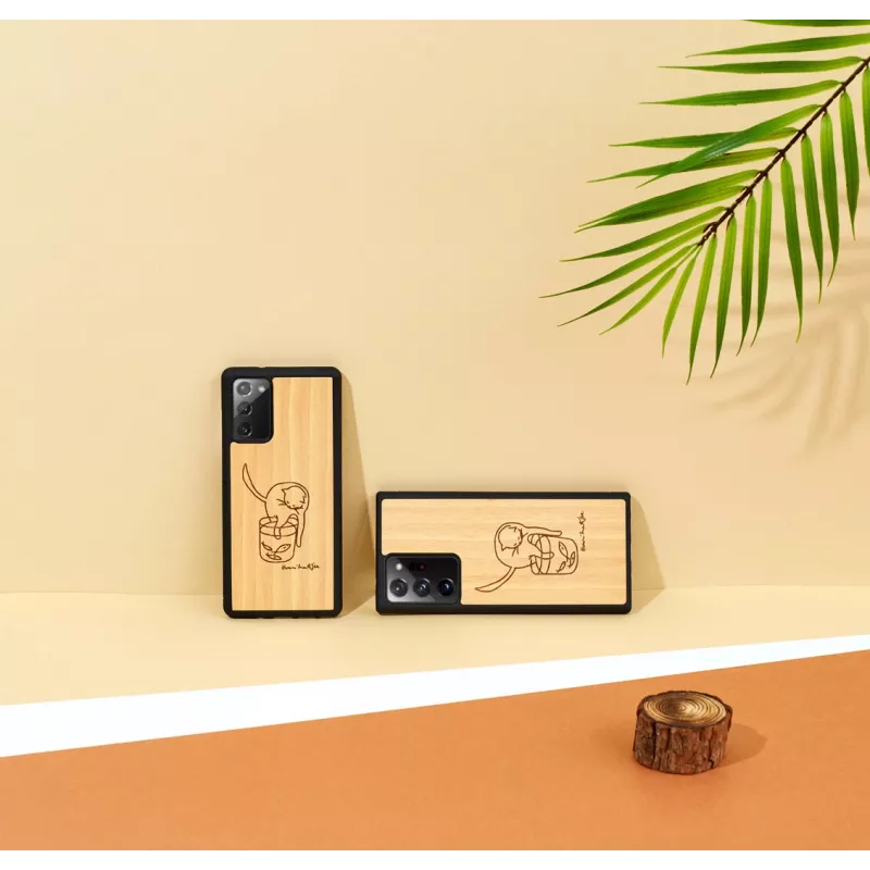 Ochronne etui na telefon man and wood dla Samsung Galaxy Note 20 Ultra — wzór kot z rybą