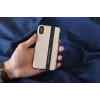 Etui na smartfona man and wood do iPhone X/XS — czarna skóra