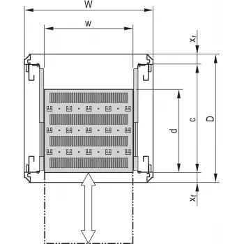 SCHROFF 19''- / rack- Półka rack wysuwana - 19\FA AUS 2HE C=500 CZERWONY 7035 (22130352)