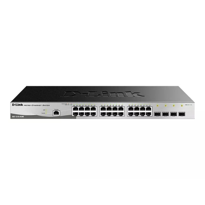 Przełącznik sieciowy D-Link DGS-1210-28/ME/E zarządzalny L2+ Gigabit Ethernet (10/100/1000) 1U czarny, szary