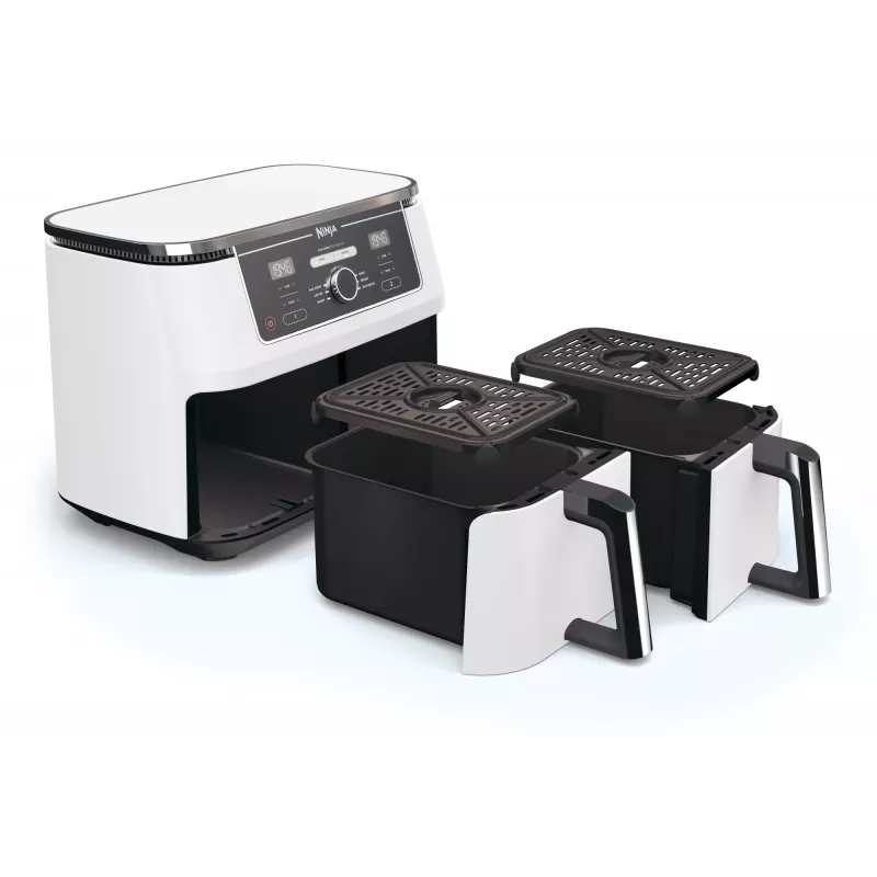 Frytkownica powietrzna Ninja AF400EU Double 9,5 L 2470 W biała, sterowanie obrotowe i dotykowe