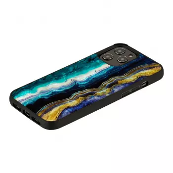 Etui ochronne iKins do Apple iPhone 12 / 12 Pro — wzór fioletowego agatu