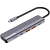 Koncentrator USB typu C CANYON DS-17 — HDMI, USB 3.2 Gen 1 A, USB-C, MicroSD, 10000 Mbit/s, szary