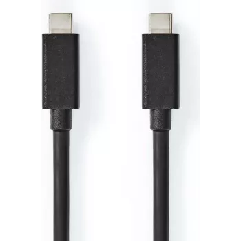 Kabel USB Nedis | USB 3.2 Gen 2x2 | Wtyk USB-C™ - Wtyk USB-C™ | 100 W | 4K@60Hz | 20 Gb/s | Niklowany | 1,00 m | Okrągły | PVC | Czarny | Pudełko