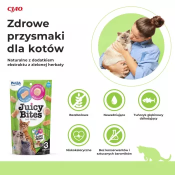 INABA Juicy Bites Homestyle bulion i kalmary - przysmaki dla kota - 3x11,3 g