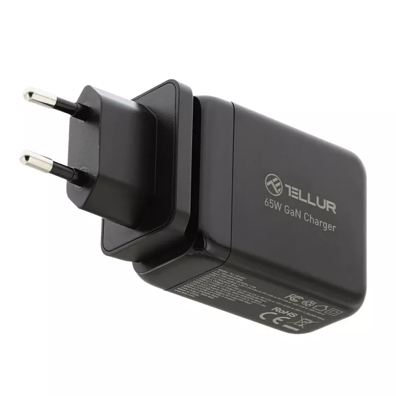 Ładowarka sieciowa Tellur TLL151451 65W, 3-portowa (2x USB-C, 1x USB-A)