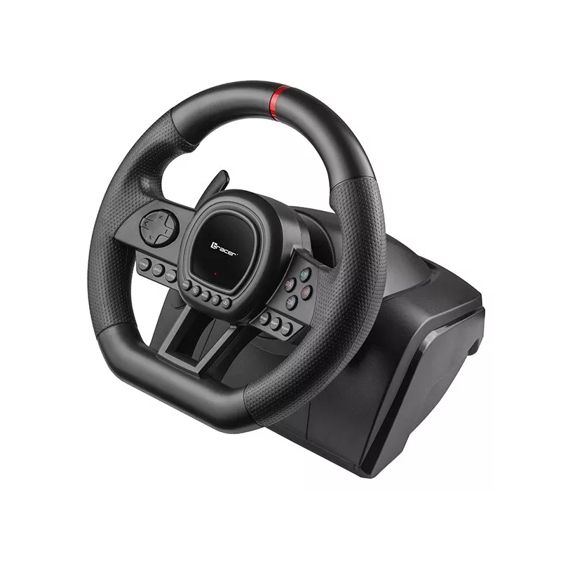 Manual gearbox shifter TRACER TRAJOY47345 — przewodowy kontroler simracingowy 6-w-1, kabel 1,8 m, czarny, ergonomiczny antypoślizgowy uchwyt, obrót 270°