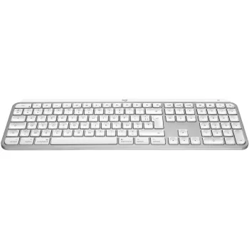 Logitech Master Series MX Keys S dla Mac - Klawiatura - pełnowymiarowa - podświetlana - Bezprzewodowa - Bluetooth LE - AZERTY - Francuska - Jasnoszara (920-011626)
