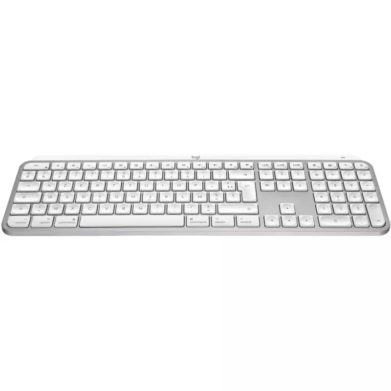 Logitech Master Series MX Keys S dla Mac - Klawiatura - pełnowymiarowa - podświetlana - Bezprzewodowa - Bluetooth LE - AZERTY - Francuska - Jasnoszara (920-011626)
