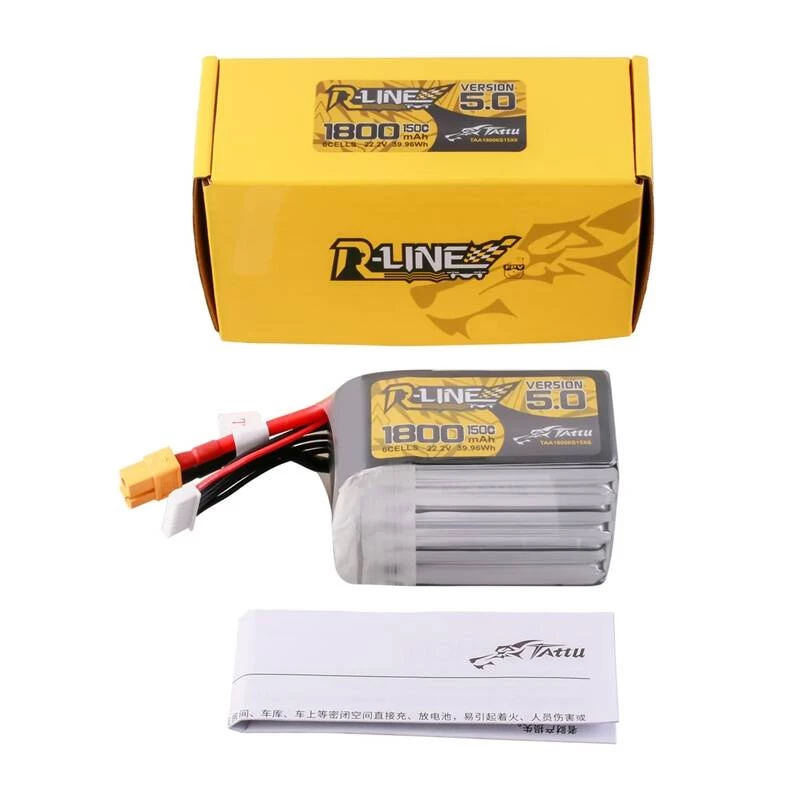 Bateria Lipo Tattu R-Line Version 5.0 1800mAh 22.2V 150C 6S z wtykiem XT60