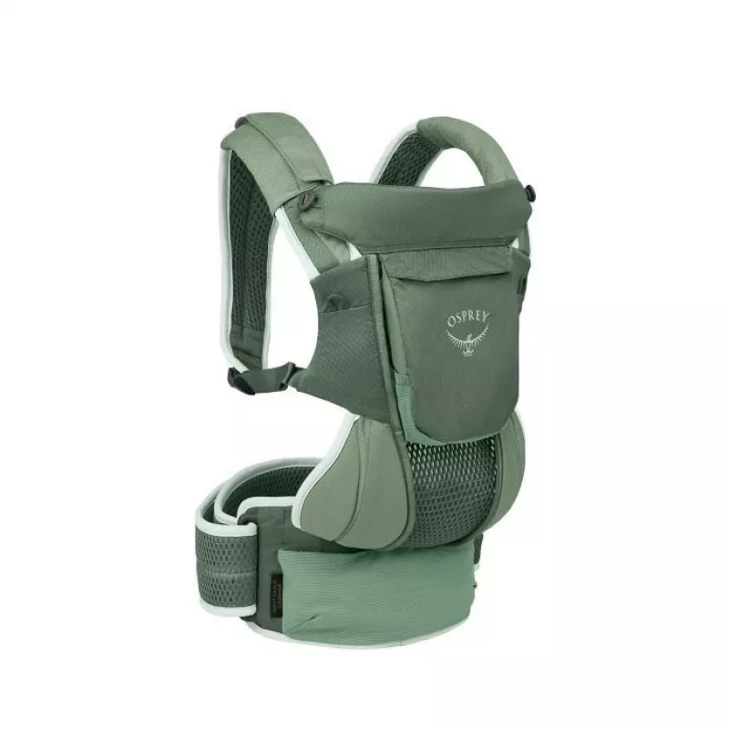 Nosidło dziecięce Osprey Poco Soft (model 10006178/818/O/S) w kolorze zielonym — stelażowe nosidło dla małych dzieci na wędrówki