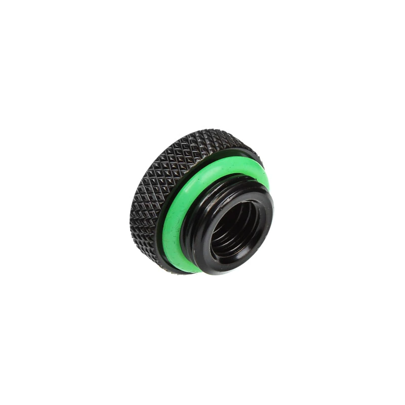 Złączka BitsPower BP-MBWP-C06V2 — Mosiężna złączka do chłodzenia cieczą w kolorze czarnym matowym, 18×18×10 mm
