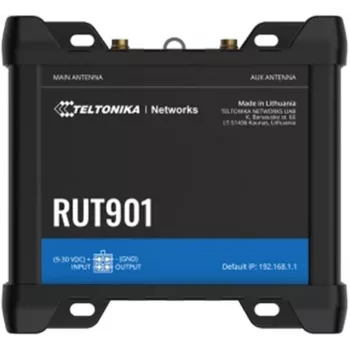 Router sieci komórkowej Teltonika RUT901 — 4x Fast Ethernet LAN, 3G/4G LTE, Wi‑Fi 4 (802.11n), 4 zewnętrzne anteny, obudowa aluminiowa